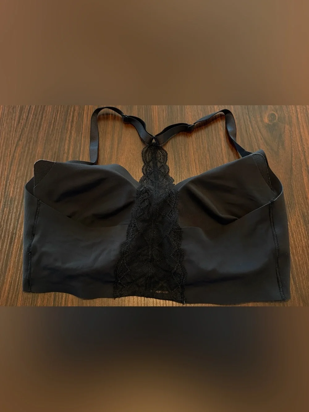 Calvin Klein Women’s Black Lace-Back Seamless Bralette Size M